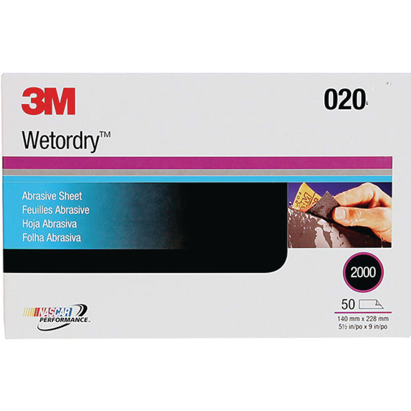 3M Wetordry Sandpaper, 5.5" x 9", 1000-Grit, 50-Pack image number 1