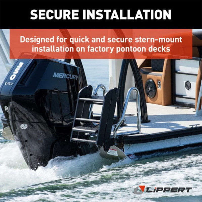 Lippert SureStep Free-Fit Pontoon Ladder, Stainless Steel Handrails image number 6