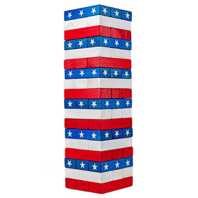 Sunny & Fun Large American Flag Toppling Tower with Carrying Case