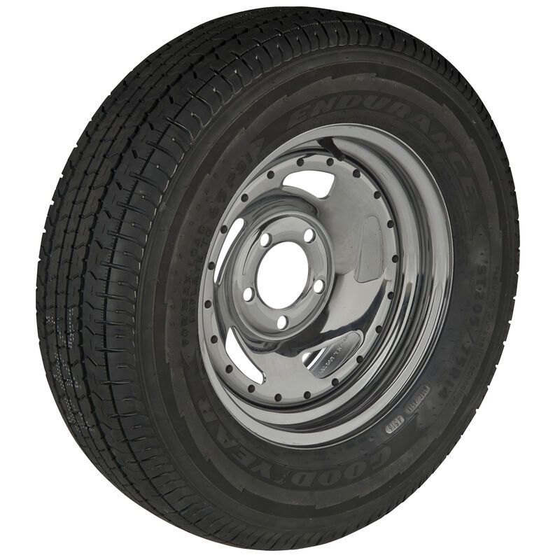 Goodyear Endurance ST205/75 R 14 Radial Trailer Tire, 5-Lug Chrome Directional R image number 1