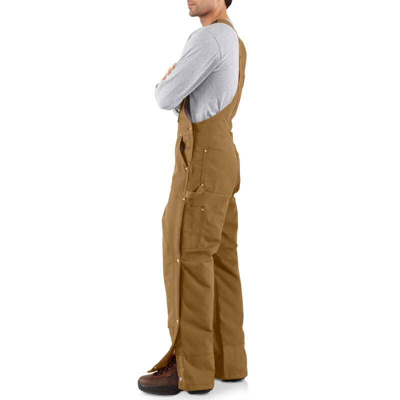 Carhartt Men's Duck Quilt-Lined Zip-To-Thigh Bib Overall image number 3