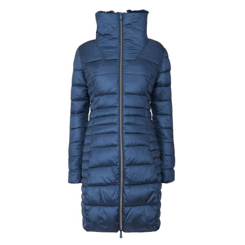 Save The Duck Women's Iris Long Quilted Winter Coat image number 9