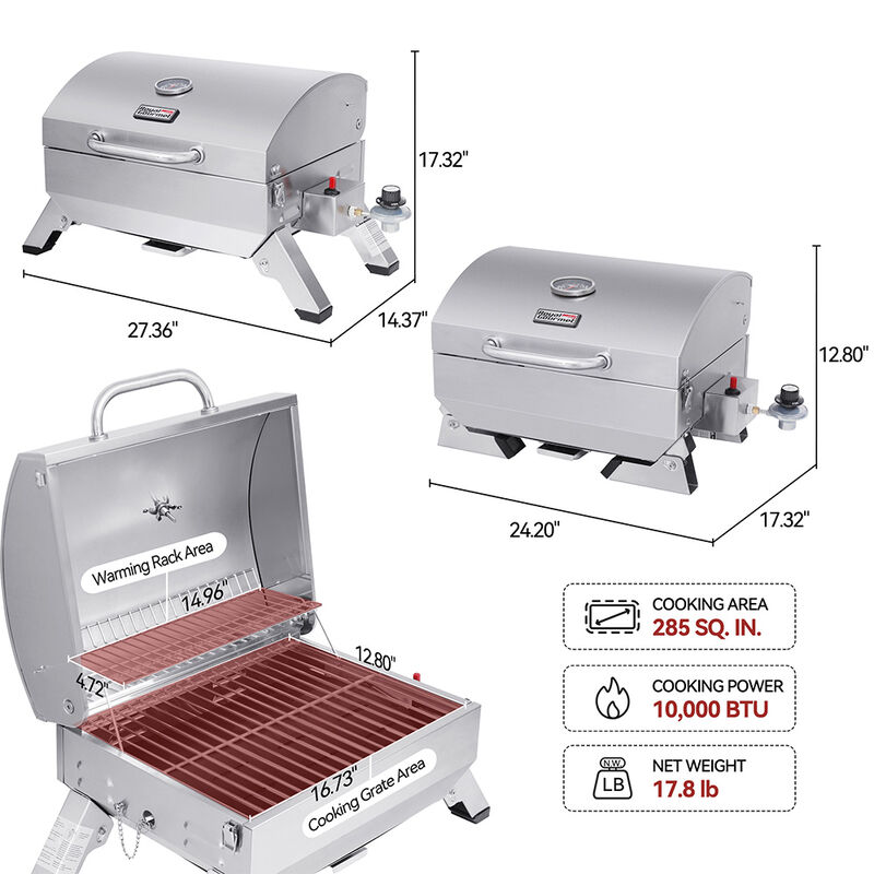 Royal Gourmet Stainless Steel Portable Grill image number 16