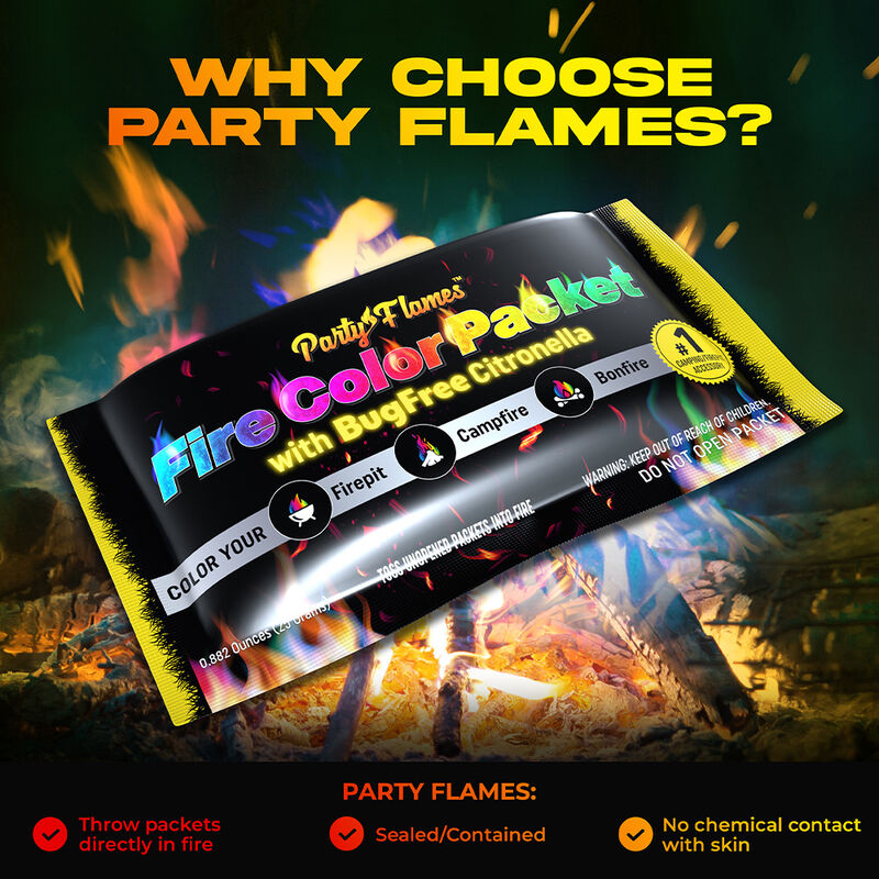Party Flames Fire Color-Changing Packets with Bug-Free Citronella, 4-Pack image number 6