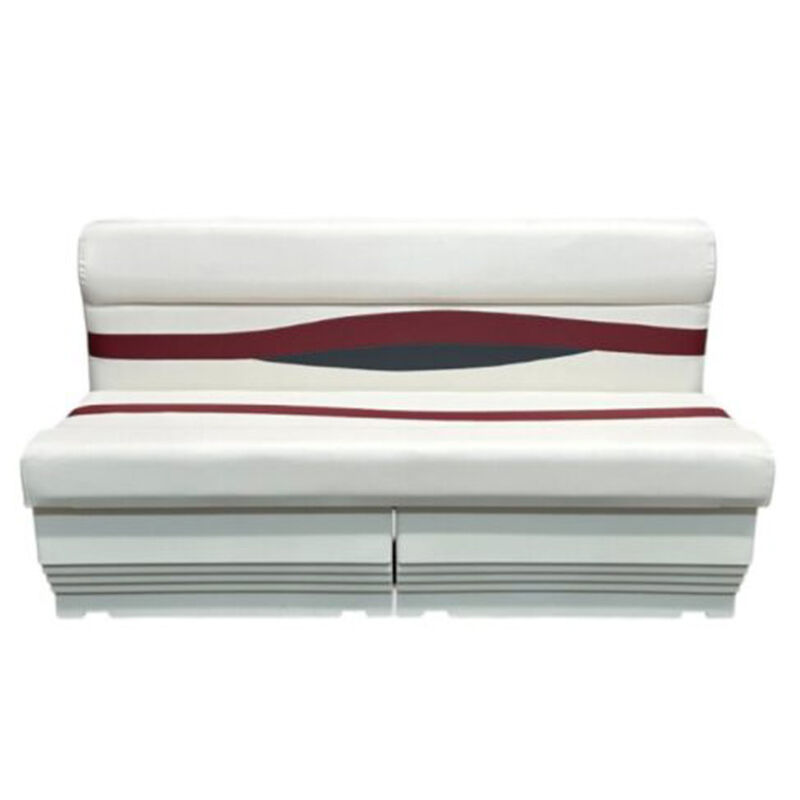 Horizon Manufacturing Elite Series 55" Pontoon Bench Seat Cushion w/ 2 Bases - White/Red/Charcoal image number 2