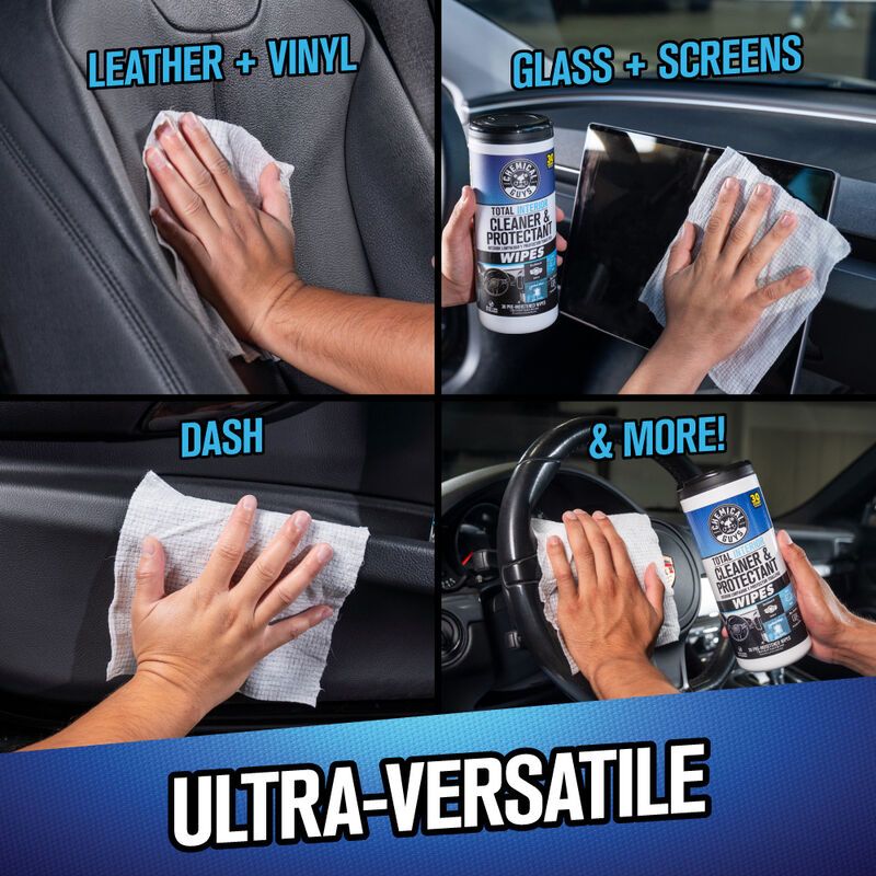 Chemical Guys Total Interior Cleaner and Protectant Wipes, 30 Wipes image number 3