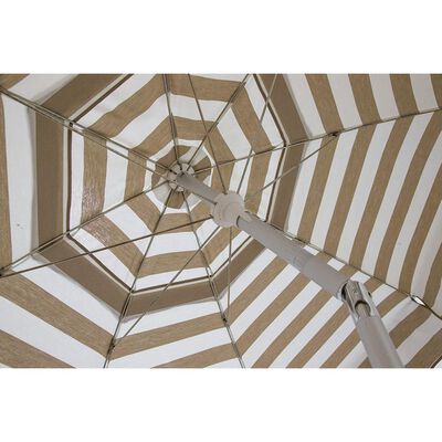 Italian 6 ft Patio Umbrella Acrylic Stripes Khaki and White