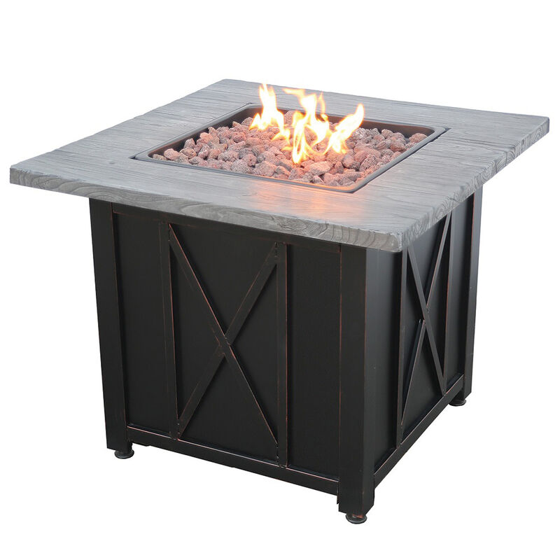Endless Summer LP Gas Outdoor Fire Pit with Weathered Woodgrain-Printed Mantel image number 1