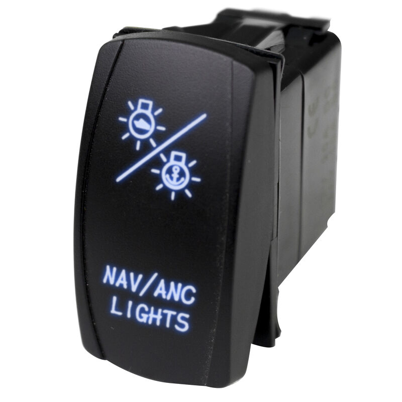 Race Sport LED Rocker Switch with Blue LED Radiance – NAV Lights image number 1