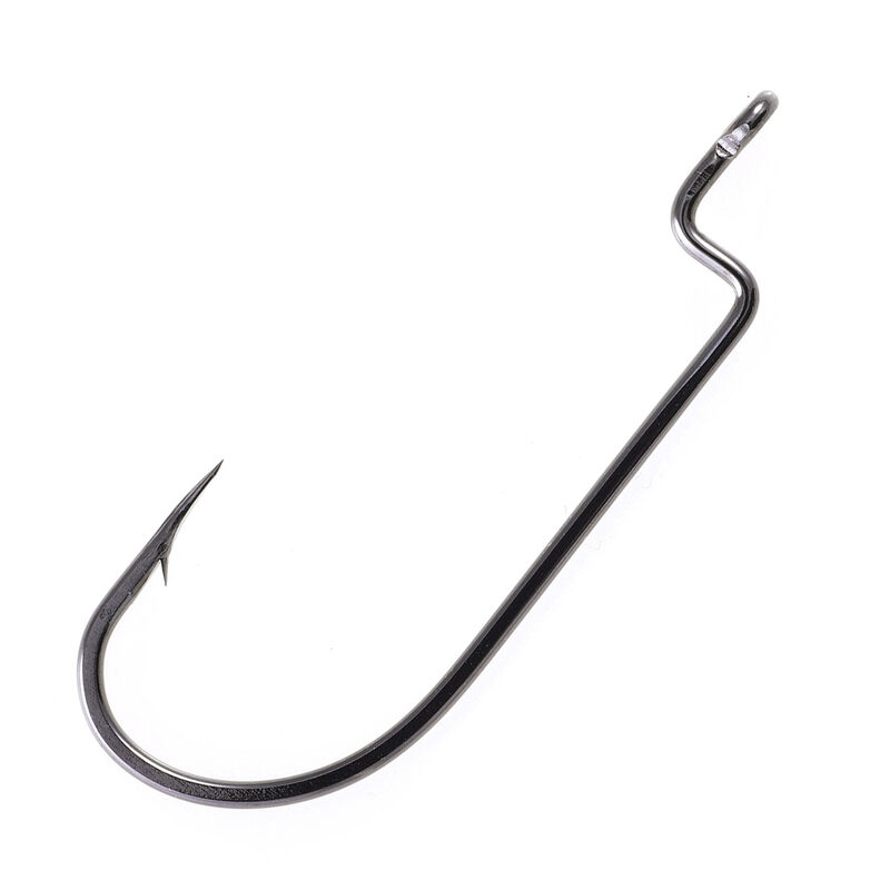 Owner Silver Offset Shank Wide-Gap Worm Hook image number 1