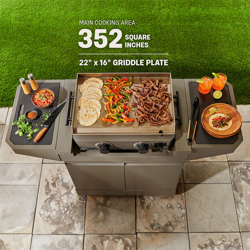 TYTUS Emberwood Gas Griddle with Grill/Prep Cart and Cover image number 2