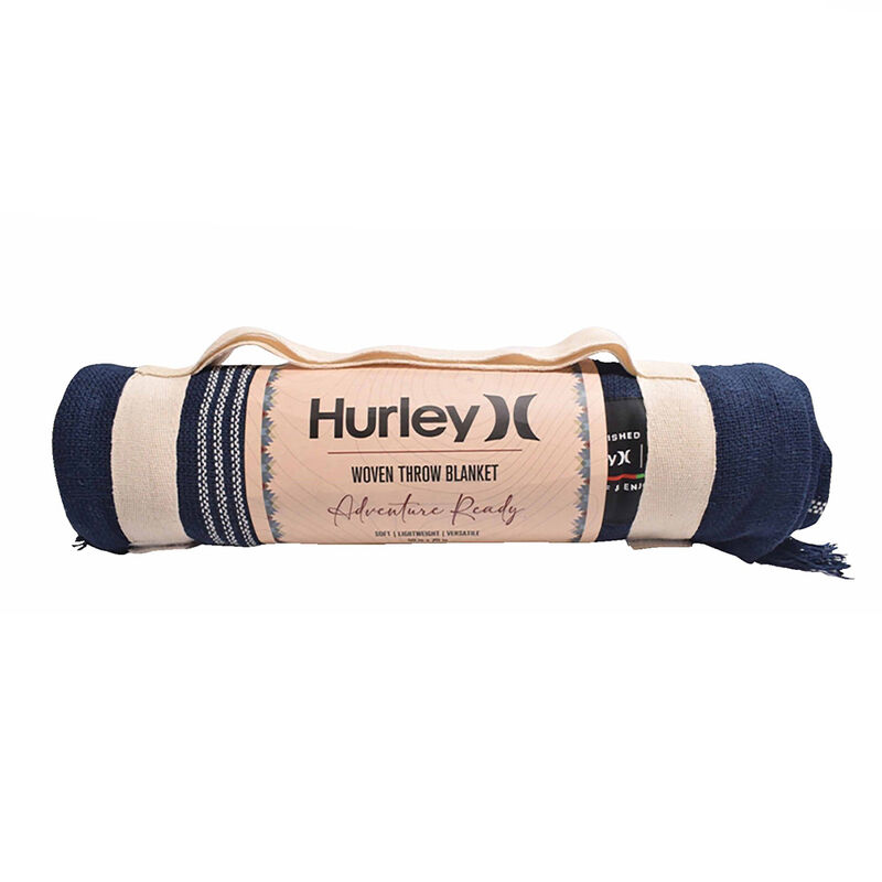 Hurley Cotton Woven Throw - Blue/White Stripe image number 2