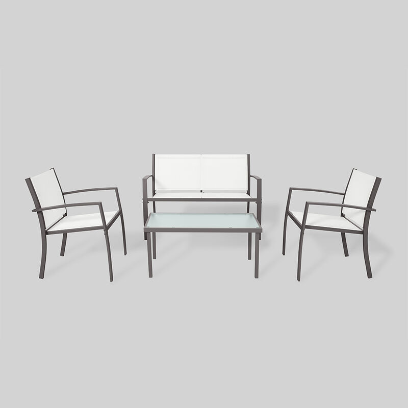 Ostrich Woodcliff Lake 4-Piece Patio Set, Tan/White image number 2