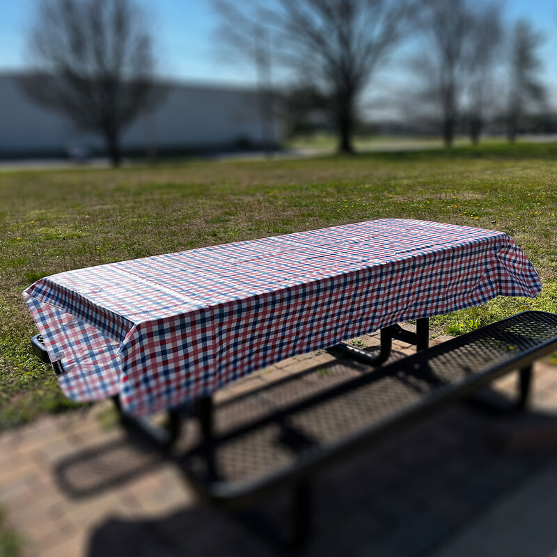 Cuisinart PEVA 60" x 84" Americana Plaid Tablecloth image number 2