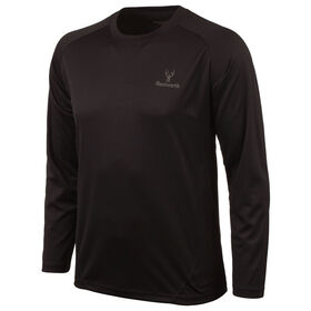 Huntworth Men&rsquo;s Bird&rsquo;s Eye Mesh Long-Sleeve Shirt, Black