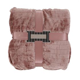 Jacquard Velvet Blanket, 90&rdquo; x 90&rdquo;, Mauve, Full/Queen
