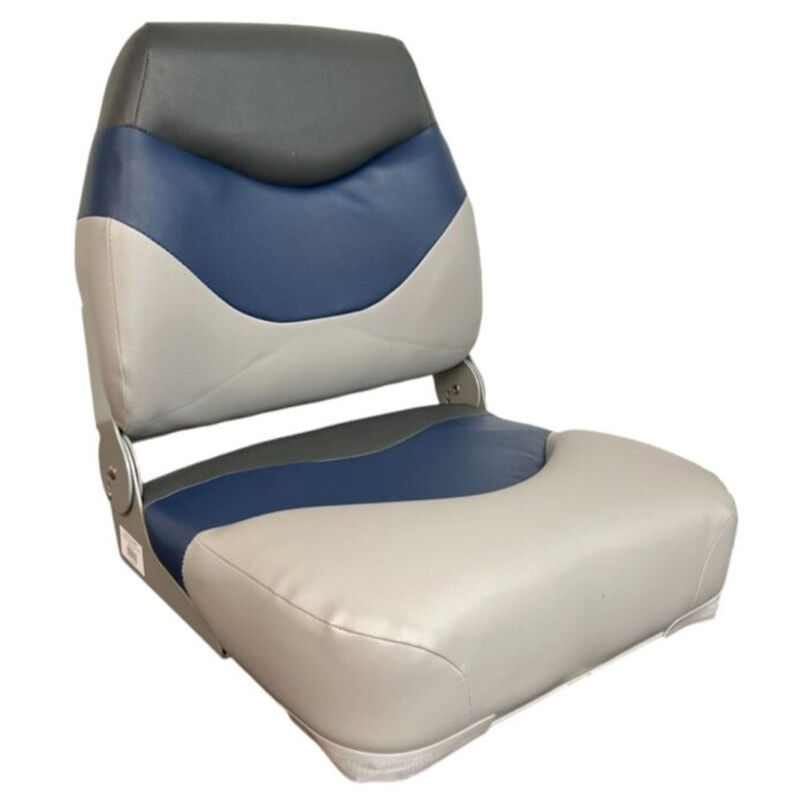 Horizon Manufacturing 19" Tracker Style Boat Seat, Mid Back, Fold Down - Marble/Navy/Charcoal
