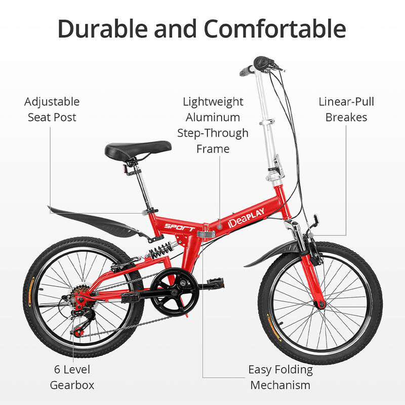 IDEAPLAY P11 20" 6-Speed Adult Folding Bike image number 13