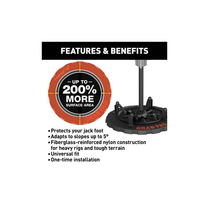 Lippert GrabPad Universal Permanent RV 4 Pack Jack Pad, Regular 8-9in Jack Foot  image number 4