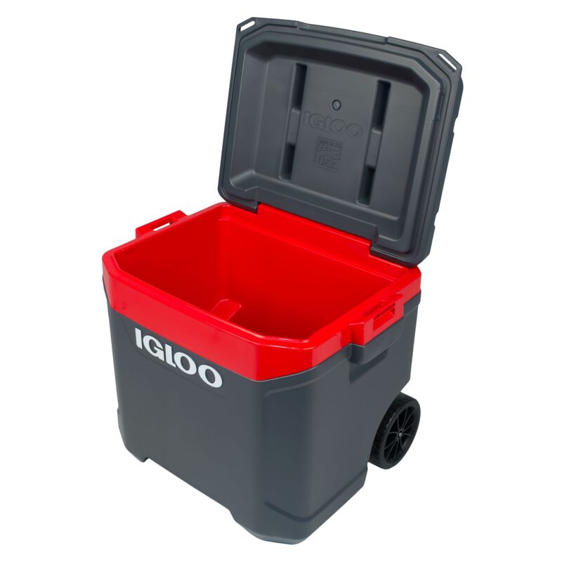 Igloo Latitude 60 Qt. Rolling Cooler, Red/Gray  image number 4