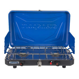 Stansport 2-Burner Propane Stove with Drip Pan and Piezo Igniter