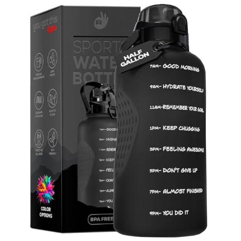 Elkay Home Black 64oz Motivational Water Bottle image number 2