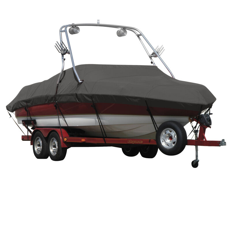Exact Fit Sharkskin Boat Cover For Reinell/Beachcraft 205 Br W/Proflight Tower image number 5