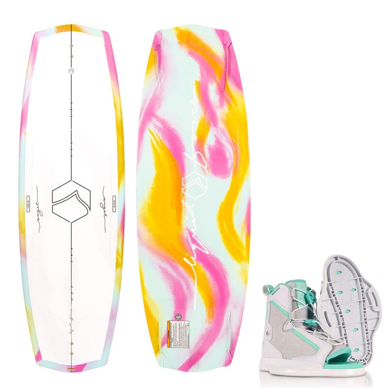 Liquid Force Women's Angel Wakeboard with Plush Bindings image number 1
