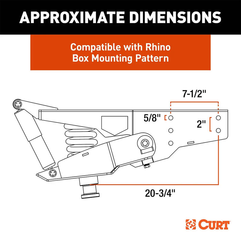 CURT Helux Coil-Spring 5th Wheel Pin Box, 4,850 lbs. Pin Weight, 24,000 lbs. Capacity image number 5