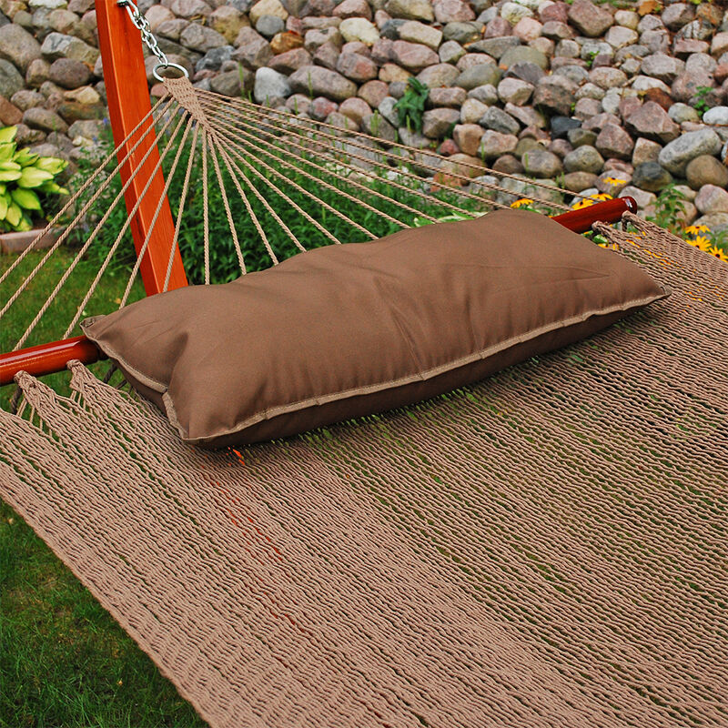 Algoma 12' Wood Arc Frame with Caribbean Hammock and Pillow Combination image number 3