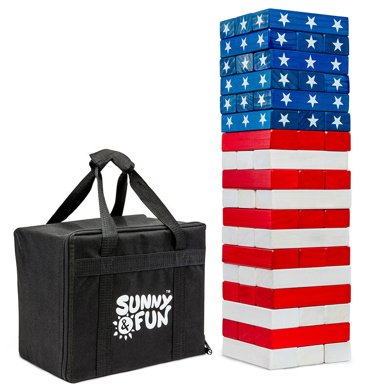 Sunny & Fun American Flag Toppling Tower with Carrying Case image number 1