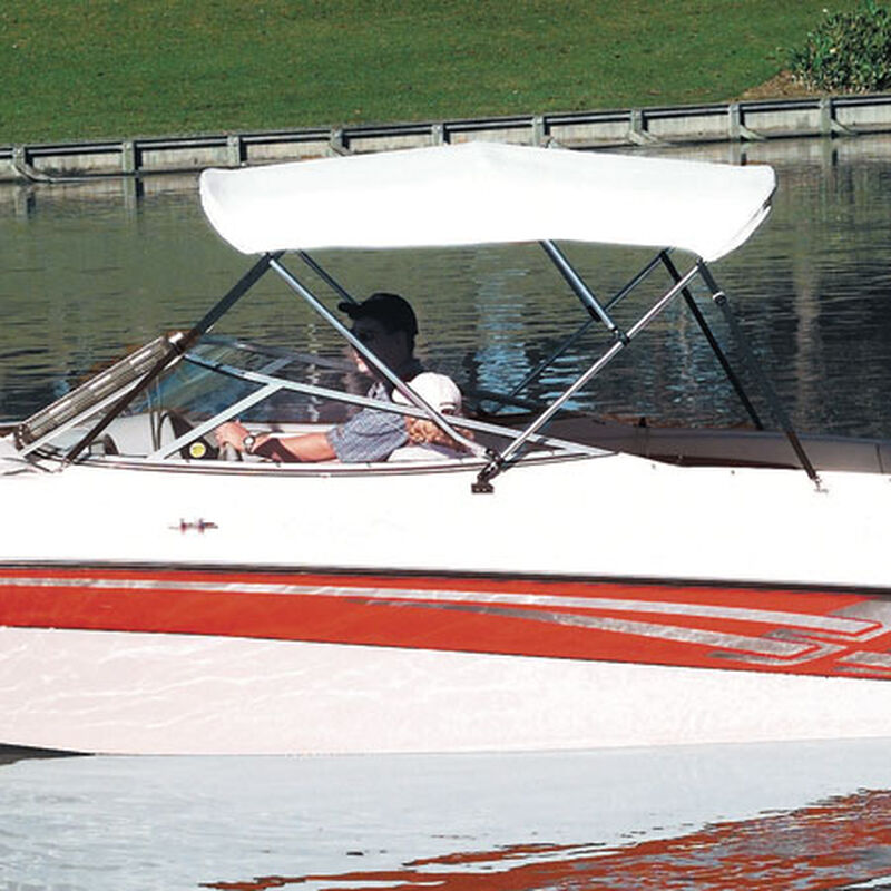 Shademate Bimini Top White Vinyl Fabric/Boot Only, 4-Bow 8'L x 54"H, 61"-66"W image number 1