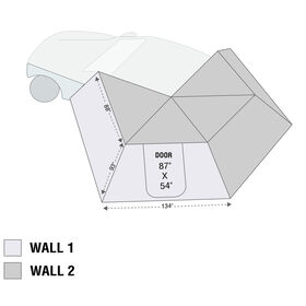 Overland Vehicle Systems Nomadic 270 LT Awning Wall 2, Driver Side