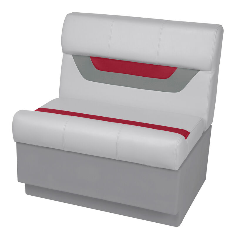 Toonmate Designer Pontoon 27" Wide Bench Seat - TOP ONLY - Sky Gray/Dark Red image number 1