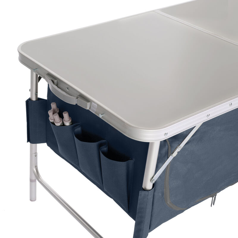 Fold-N-Half Table with Heat-Resistant Top and Storage Bins image number 5