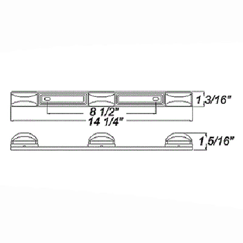 Optronics 3-Piece Identification Light Bar With Stainless Steel Base image number 2