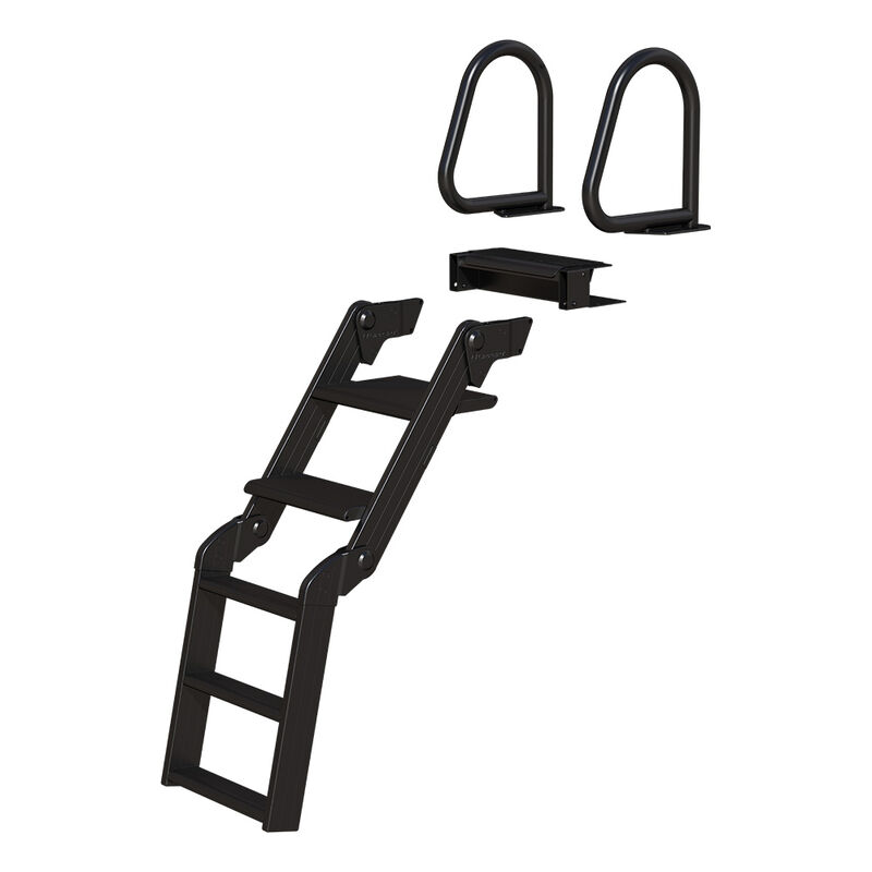 Lippert SureStep Free-Fit Pontoon Ladder, Black Handrails image number 2