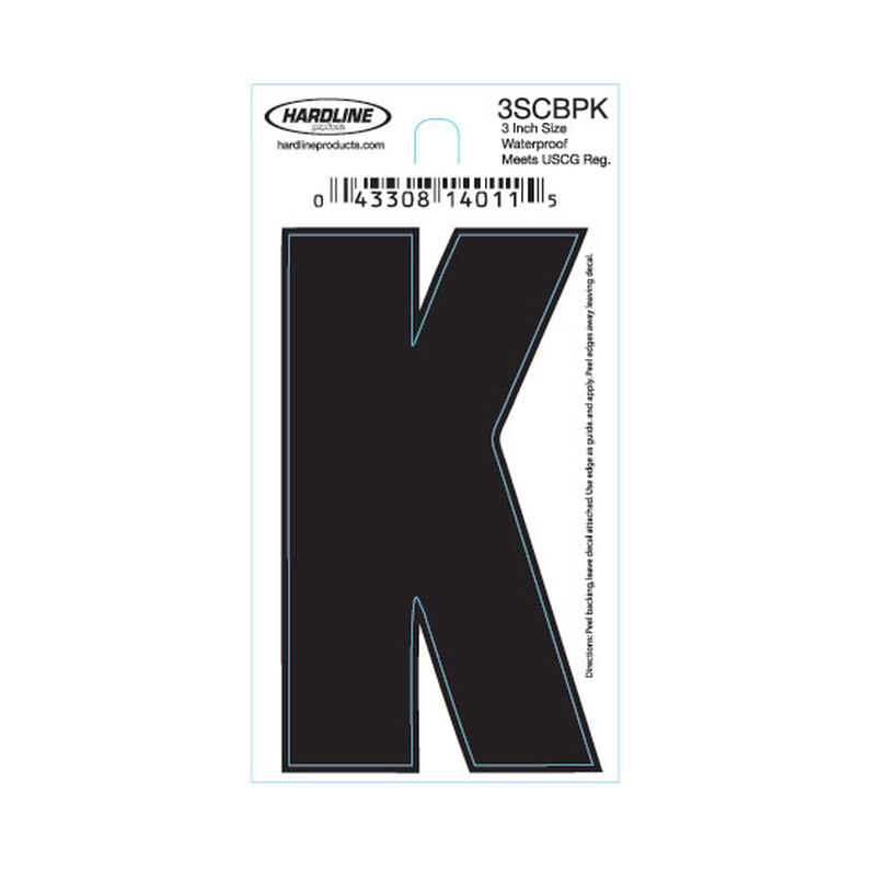 Hardline 3" Vinyl Boat Lettering 3SCBPK image number 1