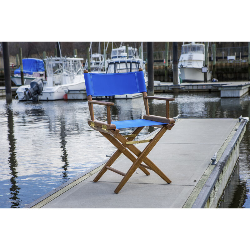 Whitecap Teak Director's Chair w/Blue Seat Covers image number 5