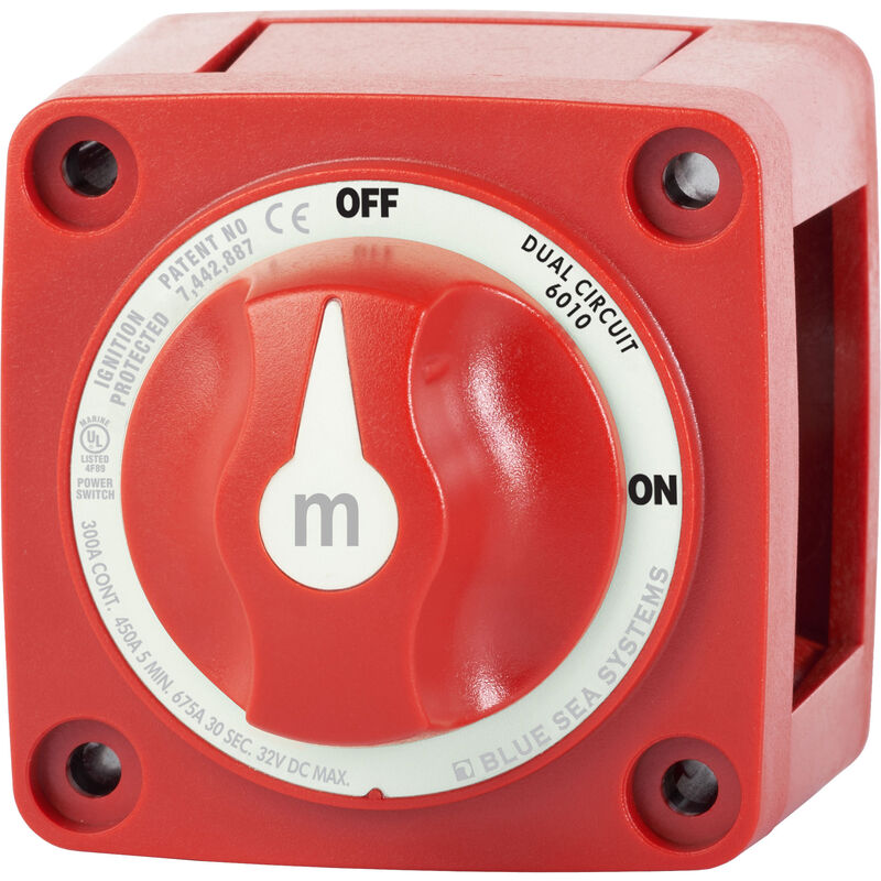 Blue Sea m-Series Mini Dual Circuit Battery Switch - Red image number 1