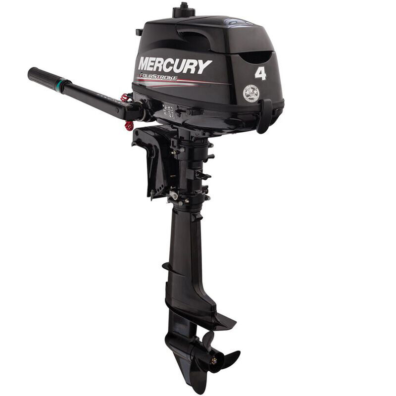 Mercury 4hp Tiller FourStroke Outboard Motor - 15" Shaft, Manual Tilt/Trim, Manual Start