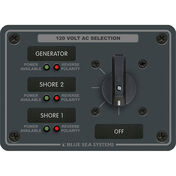 Blue Sea AC Rotary Panel: 120V, 30A, 3 Sources, 2 Poles, 3 Positions+OFF