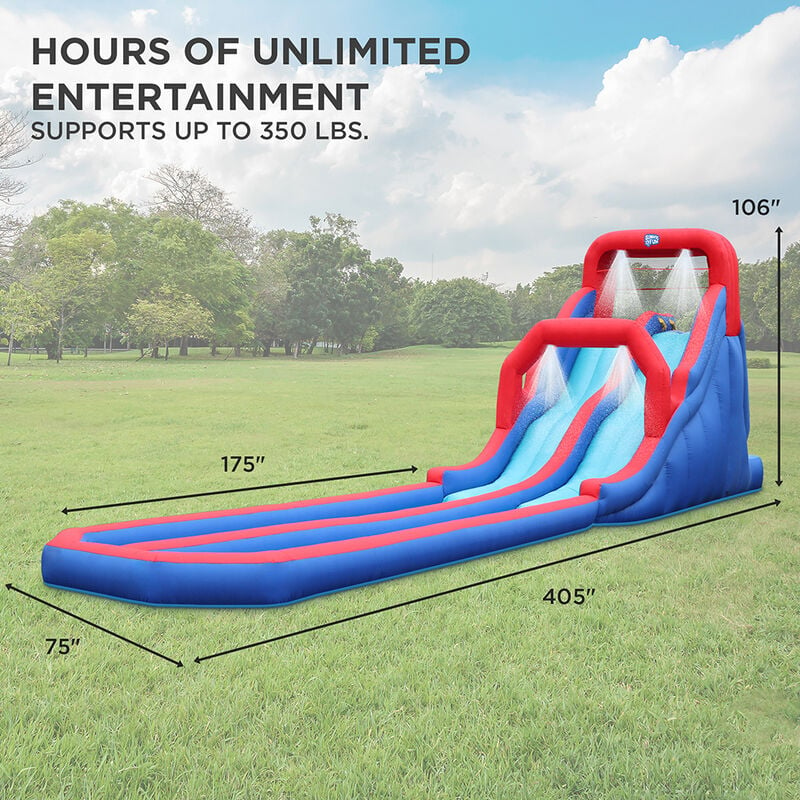 Sunny & Fun Inflatable Water Slide with Climbing Wall and Dual Slides image number 2