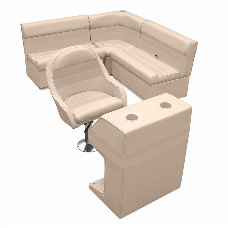 Deluxe Pontoon Furniture with Toe Kick Base - Group 2 Package, Sand