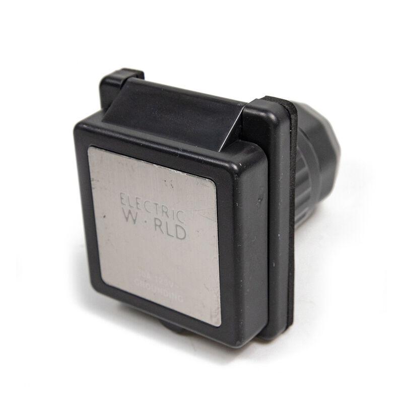  Electric World 30A Black RV Inlet w/Stainless Steel Cover image number 3