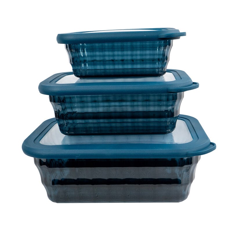 Phantom Chef 6-Piece Rectangle Hammered Container Set image number 4
