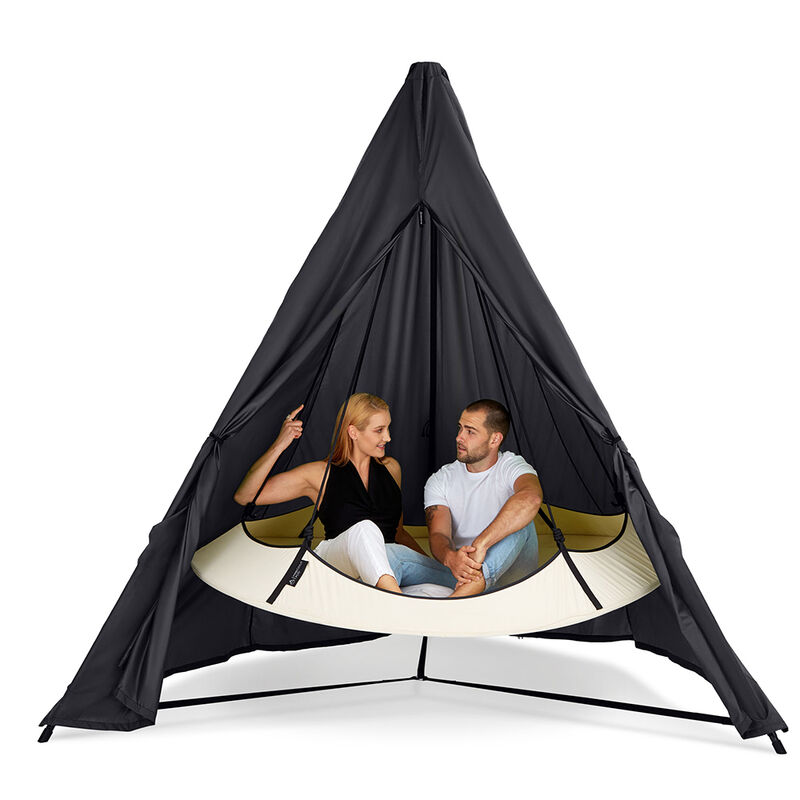 Black Hangout Stand Hammock Weather Cover image number 4