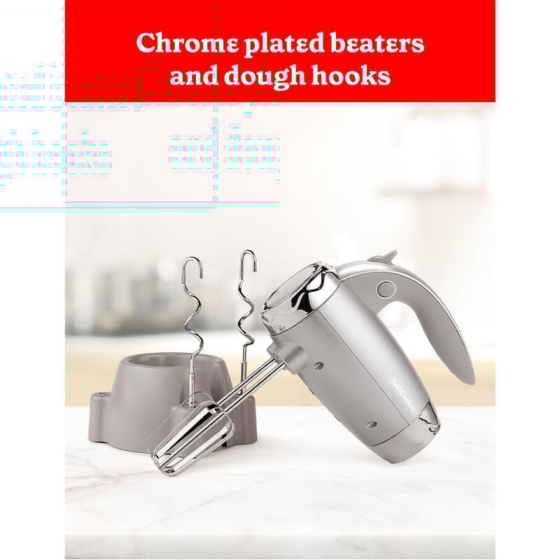 Betty Crocker 7-Speed Power Up Hand Mixer with Stand, Silver image number 4