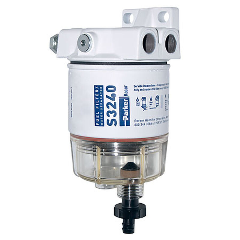 Spin-On Series Fuel Filter/Water Separator For Outboards, 30 GPH (1/4"-18 Port) image number 1