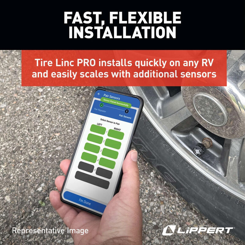 Lippert Tire Linc PRO RV TPMS Tire Pressure Monitoring System, 4-Tire Sensor Kit image number 7